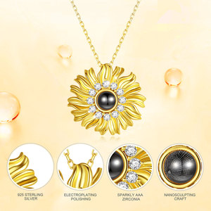 Changda personalizado foto bisutería de proyección <span class=keywords><strong>100</strong></span> idioma te amo collar de proyección - Product Image 2