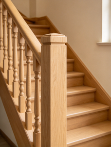 Wood <b>Stair</b> Baluster Square Top Modern Design Eco-friendly End Newel Post for <b>Stair</b> <b>Railings</b> Handrails Flooring Wall Mounted - Product Image 2