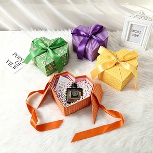 Caja de Regalo de Cartón con Forma de Corazón de Doble Puerta para el Día de San Valentín y Cumpleaños, Vacía, con Accesorios Estilo Ins - Product Image 2
