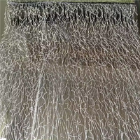 Sliver Gold Metallic Yarn Spider Mesh Fabric Anti-static Knitted 100% Polyester Lightweight for Wedding Curtain Garment Flower