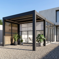 Pergola bioclimatique motorisée de luxe en aluminium à lames orientables, étanche, avec revêtement poudré, pour jardin, patio et villa extérieure