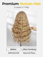 Perruque brésilienne 12A Toffee Swirl Blonde, ondulations lâches, 13x4 pour Lace Front, cheveux bruts doublement étirés, sans colle, pré-épilée