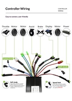 Contrôleur de moteur sans balais à onde sinusoïdale 36V 48V 60V 30A 1000W 1200W 1500W pour vélo électrique, kit avec écran LCD SW900 pour trottinette et vélo électrique
