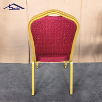 Chaises de banquet empilables pour hôtel avec sièges en tissu rembourrés, support dorsal ergonomique, structure en fer pour mariage, fête, conférence