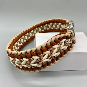 Verstelbare Luxe Hond Touw Riem Nylon <span class=keywords><strong>Reflector</strong></span> Gevlochten Paracord Kralen Kraag Effen Patroon Kleine Hond Riem Kraag De Macrame - Product Image 4