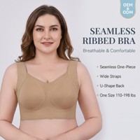 BH Seamless Plus Size Tanpa Kawat, Cup Lateks, Bernapas, Full Coverage, Nyaman, Vest BH Ukuran Besar, BH Malam Ukuran Besar, BH Oversize untuk Wanita