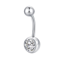 Vente Chaude en Gros : Piercing de Nombril en Acier Inoxydable et Zircon, 10mm, Bijou Corporel Tendance pour Fête, Idéal Cadeau