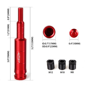 Crstf Gear <b>Shift</b> <b>Knob</b> Extender M10X1.5 Aluminum Alloy Lightweight Car Modification Part Red Black Blue - Product Image 2