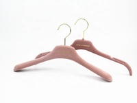 YT personnalisé or rond crochet rose velours cintre en plastique pour robes lourdes organisateur de vêtements pour affichage de magasin