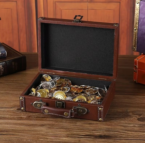 Valise en cuir vintage de style européen avec boîte de rangement en <span class=keywords><strong>bois</strong></span> pour vitrine ou boîte d'accessoires de tir emballage de bijoux - Product Image 2