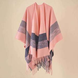 Wholesale Winter 130*150cm Oversized <b>Blanket</b> Poncho Scarf with Tassel Wool Cape Style Cloak Shawl <b>Beach</b> Poncho Womens - Product Image 6