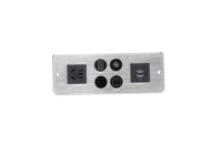 Prise de courant de bureau 1 prise chinoise, réseau audio, 2 USB-A, argent