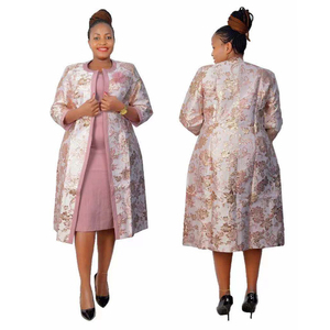 Trajes de Negocios Estilo Africano para Mujer, Chaqueta Larga con un Solo Botón, Tejida con Cristales, 100% Poliéster, de Guangdong, China - Product Image 2