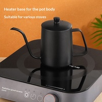 Carafe à café en acier inoxydable 304, bec long fin, design minimaliste moderne, pour usage domestique, outil de barista pour le café filtre.