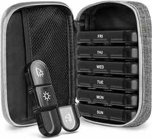Boîte à pilules noire, petite, promotionnelle, pour la vente en gros, étui médical hebdomadaire - Product Image 1