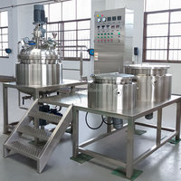 Distributeur sous vide à haute transparence Machine de fabrication de savon liquide en acier inoxydable de 300 litres Réservoir de mélange de shampooing avec agitateur