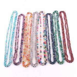Collana etnica da donna di moda <span class=keywords><strong>gioielli</strong></span> tribali bohémien 6mm 60 pollici collana lunga annodata in pietra naturale <span class=keywords><strong>amazzonite</strong></span> - Product Image 5