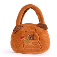 2024 filles populaires mignon peluche marsouin souris poche petits sacs ronds dames luxe stockage sac à main pour les enfants
