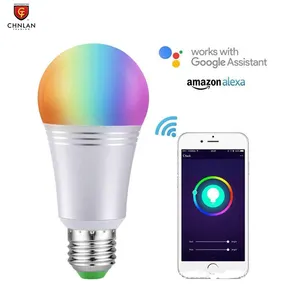 Aluminum Tuya Google Home 7w E27 Home Dimmable Colorful RGB LED WiFi Light Smart Bulb Alexa