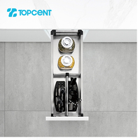 TOPCENT installation latérale en acier inoxydable organisateur de rangement de cuisine étagère de rangement pour épices panier coulissant panier d'assaisonnement