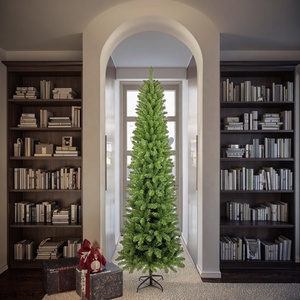 Slim màu hồng thông giáng sinh cây 6ft 7ft 9ft pre-thắp sáng thân thiện với môi đứng cơ sở thiết kế nhỏ gọn cho không gian nhỏ - Product Image 1