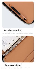 Versatile <b>A5</b> Leather Zippered Notebook Case with Custom Options Ideal for Executive Gifts and Promotions - Product Image 4