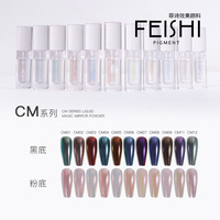 2025 vente en gros caméléon Chrome Pigment poudre Aurora ongles miroir poudre et liquide ongles paillettes vernis à ongles rehausseur