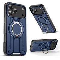 Coque de téléphone portable de luxe en TPU+PC avec anneau magnétique et finition miroir couleur unie, vente en gros d'usine pour les séries 17 et 18