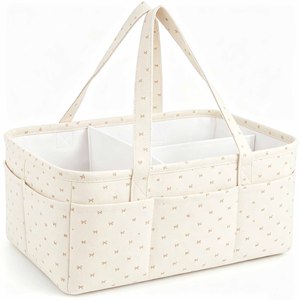 Cotton Baby Diaper Caddy Organizer with Handle Baby <b>Storage</b> Nappy Changing <b>Basket</b> Caddy Organizer Baby Diaper Caddy Organizer - Product Image 2