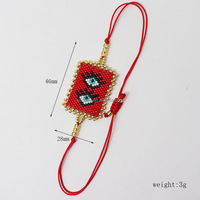 2025 fait à la main tressé réglable bohême Style ethnique étoile forme rouge Miyuki verre perles de rocaille Bracelets pour les femmes