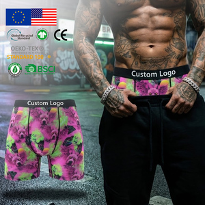 Ropa Interior Masculina para Amantes de los Perros, Calzoncillos <span class=keywords><strong>Boxer</strong></span> con Estampado de Pitbull Alado Rosa, Suaves, de Alta Elasticidad, Transpirables, Talla Grande - Product Image 1