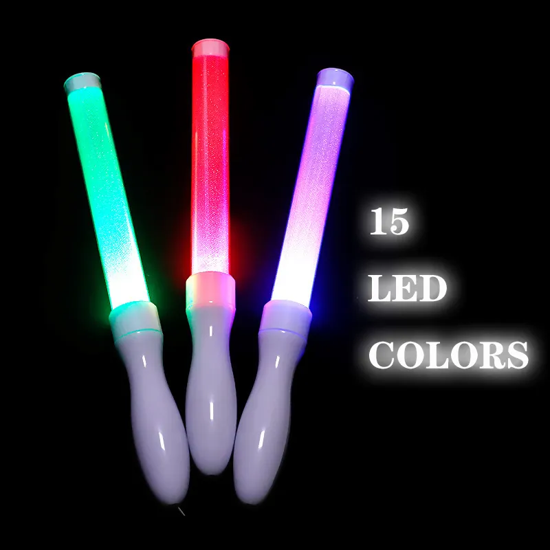 Palillo de luz con pilas AAA fluorescente colorido Led fiesta brillo palos logotipo personalizado mando a distancia palo de luz Led