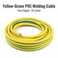 Kabel Las PVC Kuning-Hijau UL1015 1/0AWG 1*50.0 mm, Kawat Grounding Tembaga Murni 600V 105C