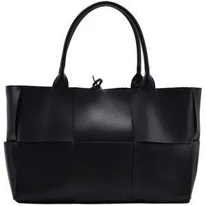 Çin tasarımcı ünlü marka lüks büyük kapasiteli örgü tote el çantaları kadın pu deri alışveriş çanta omuz çanta