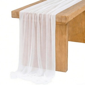 élégant brillant Tulle <span class=keywords><strong>chemin</strong></span> <span class=keywords><strong>de</strong></span> <span class=keywords><strong>Table</strong></span> perle tissu en mousseline <span class=keywords><strong>de</strong></span> soie pour <span class=keywords><strong>mariage</strong></span>/fête d'anniversaire décor <span class=keywords><strong>de</strong></span> <span class=keywords><strong>Table</strong></span> - Product Image 2