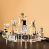 Présentoir portable en acrylique transparent, support demi-lune pour cupcakes, parfums, desserts, pour fêtes, mariages, anniversaires