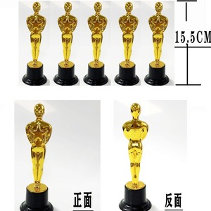Little Golden Man Trophy 15cm Electroplated Gold Plastic Miniature Award Durable Gift - Product Image 2