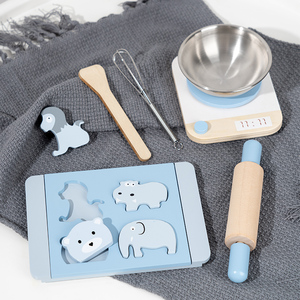 7 pièces semblant jouer à la nourriture <span class=keywords><strong>en</strong></span> bois cuire des biscuits ensemble de cuisson accessoires de <span class=keywords><strong>cuisine</strong></span> compatibles <span class=keywords><strong>en</strong></span> bois véritable pour les enfants d'âge préscolaire 2 ans et plus - Product Image 3