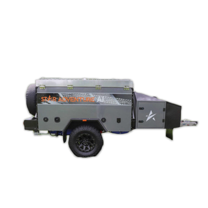 Roulotte da campeggio attrezzata con cucina, fornello <span class=keywords><strong>a</strong></span> <span class=keywords><strong>gas</strong></span> e sistema di serbatoi d'acqua per cucinare all'aperto - Product Image 2