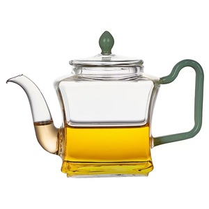 กาน้ำชาแก้วใสโบโรซิลิเกตขนาด 250 มล. พร้อมหูจับหลากสี กาน้ำชาป้องกันการรั่วซึมสำหรับชาเย็นและชงร้อน ดีไซน์ทำความสะอาดง่าย - Product Image 6