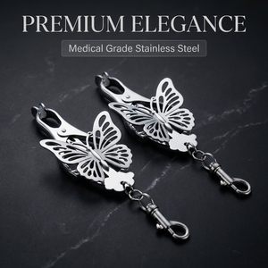 New Butterfly Design Type Adjustable Silver Metal <strong>Nipple</strong> <strong>Clamp</strong> Sex Toys Strong Breast <strong>Clamps</strong> - Product Image 4