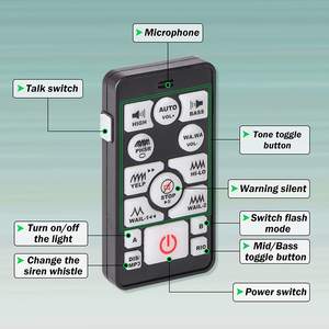 200w sirene Alarm mobil Remote Control nirkabel dengan mikrofon genggam untuk pemadam kebakaran, ambulans, insinyur, kendaraan - Product Image 6