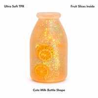 Jouet sensoriel anti-stress en forme de bouteille de lait TPR, jouet de bureau souple à presser, tranche de fruit, cadeau pour soulager le stress