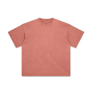 ZewuMen's 2025 весна-лето 260 г футболка из чистого хлопка в стиле ретро Модная молодежная свободная однотонная Европейская футболка - Product Image 4