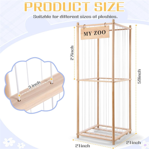 Commercio all'ingrosso di legno farcito animale gabbia di stoccaggio farcito Zoo giocattolo in legno organizzatore - Product Image 3