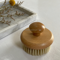 Brosse corporelle ovale en bois réutilisable, à poils doux en nylon végétalien naturel, avec logo personnalisé, pour exfoliation à sec
