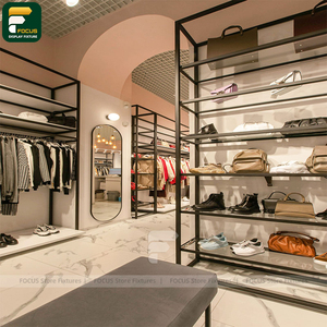 ชั้นวางเสื้อผ้าสำหรับร้านค้าสมัยใหม่แบบสองแถว ตู้แขวนเสื้อผ้า จัดวางทางเดินตรงกลาง - Product Image 5