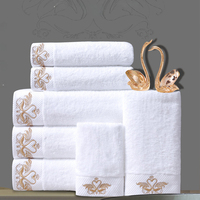 Serviettes en microfibre à séchage rapide avec logo personnalisé, 100% coton, ensemble de bain blanc, petite serviette à main, haute absorption pour les hôtels, en provenance de Chine