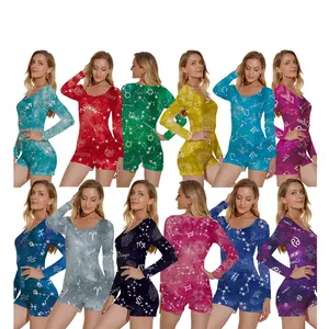 2020印花女式睡衣睡衣Money Onesies Long For Adult Women Plus Size Plain Sleep Long Onesies For Women