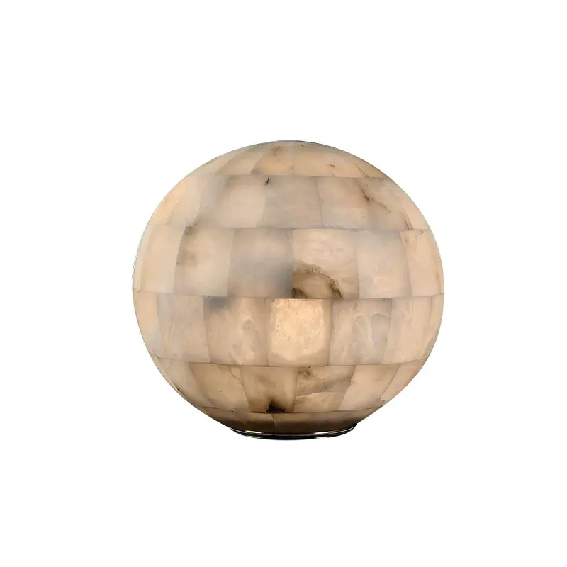 Fashion Designer High Grade Marble Bedroom Bedside Lamp Ball Design Living Room Stone Led Table Lamp